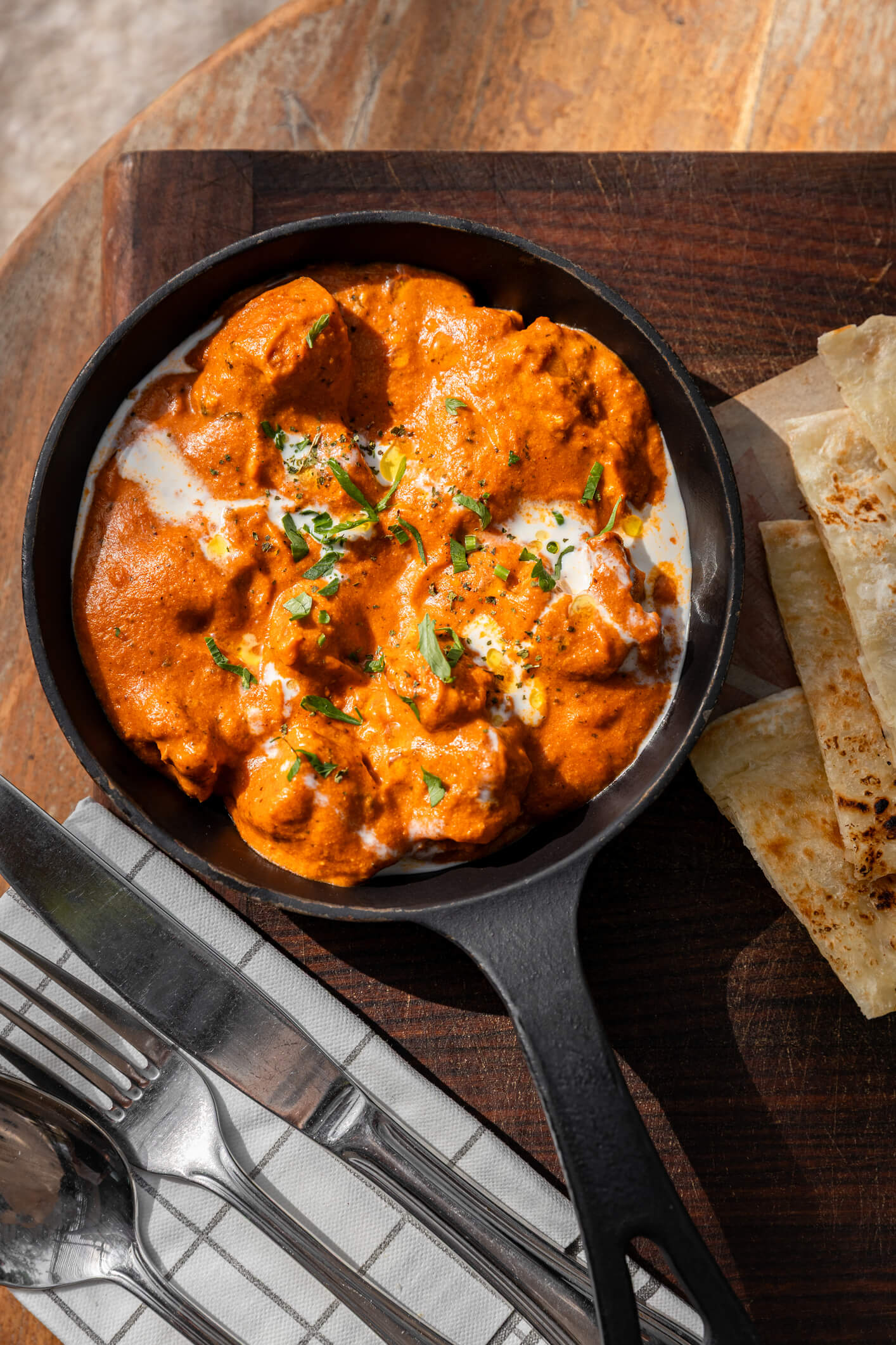 Butter Chicken et paratha chez Namaste India